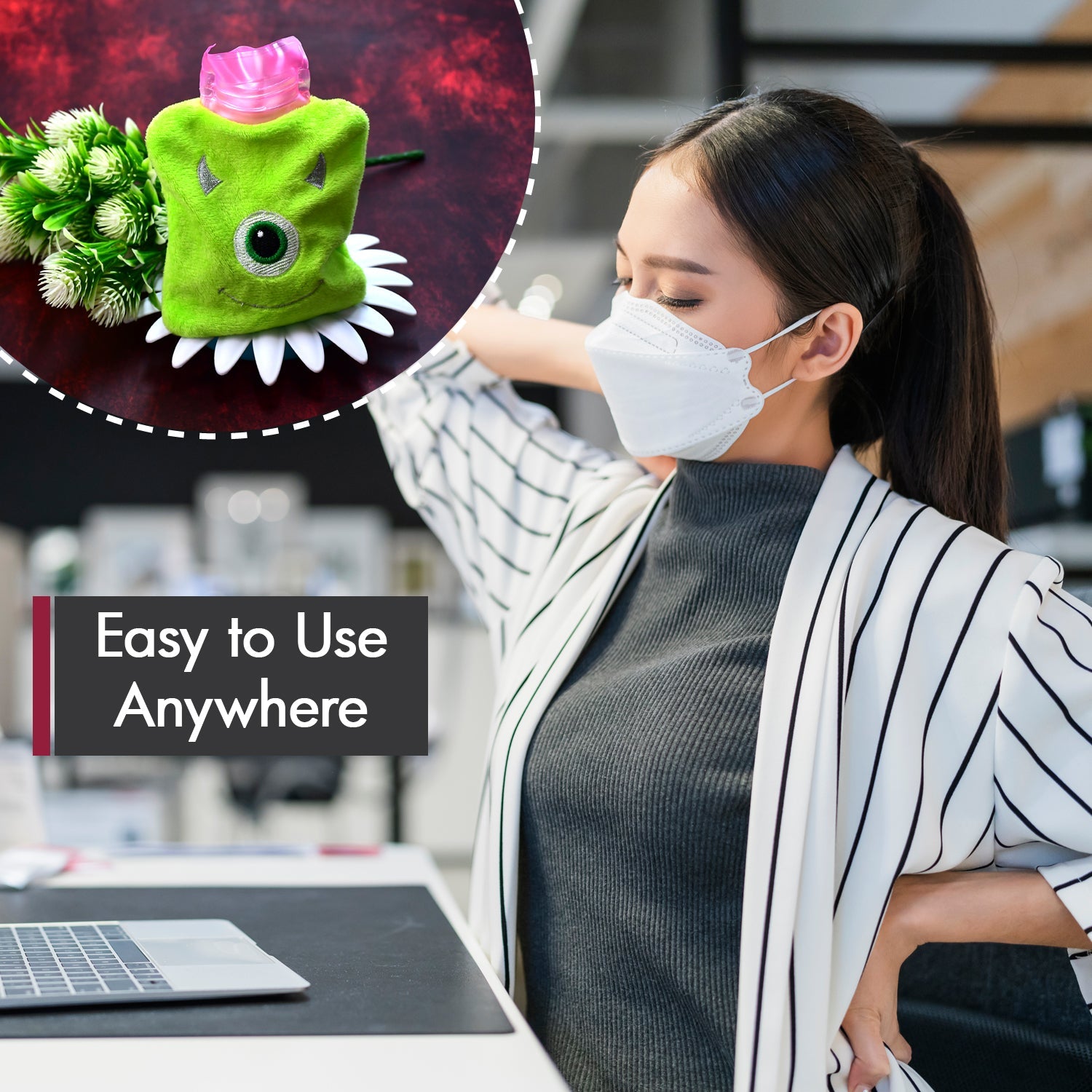 6519 Green one eye monster print small Hot Water Bag with Cover for Pain Relief, Neck, Shoulder Pain and Hand, Feet Warmer, Menstrual Cramps. DeoDap 6519 Green one eye monster print small Hot Water Bag with Cover for Pain Relief, Neck, Shoulder Pain and Hand, Feet Warmer, Menstrual Cramps. DeoDap